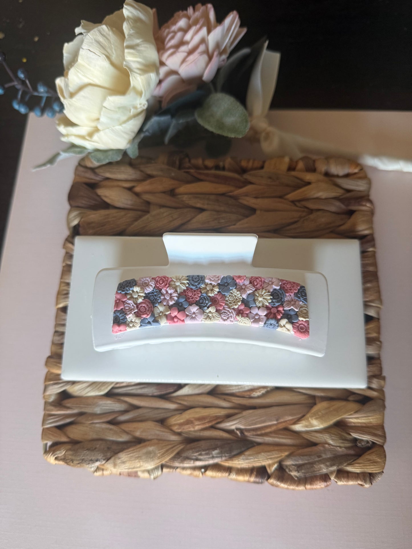 Small Floral Claw Clip