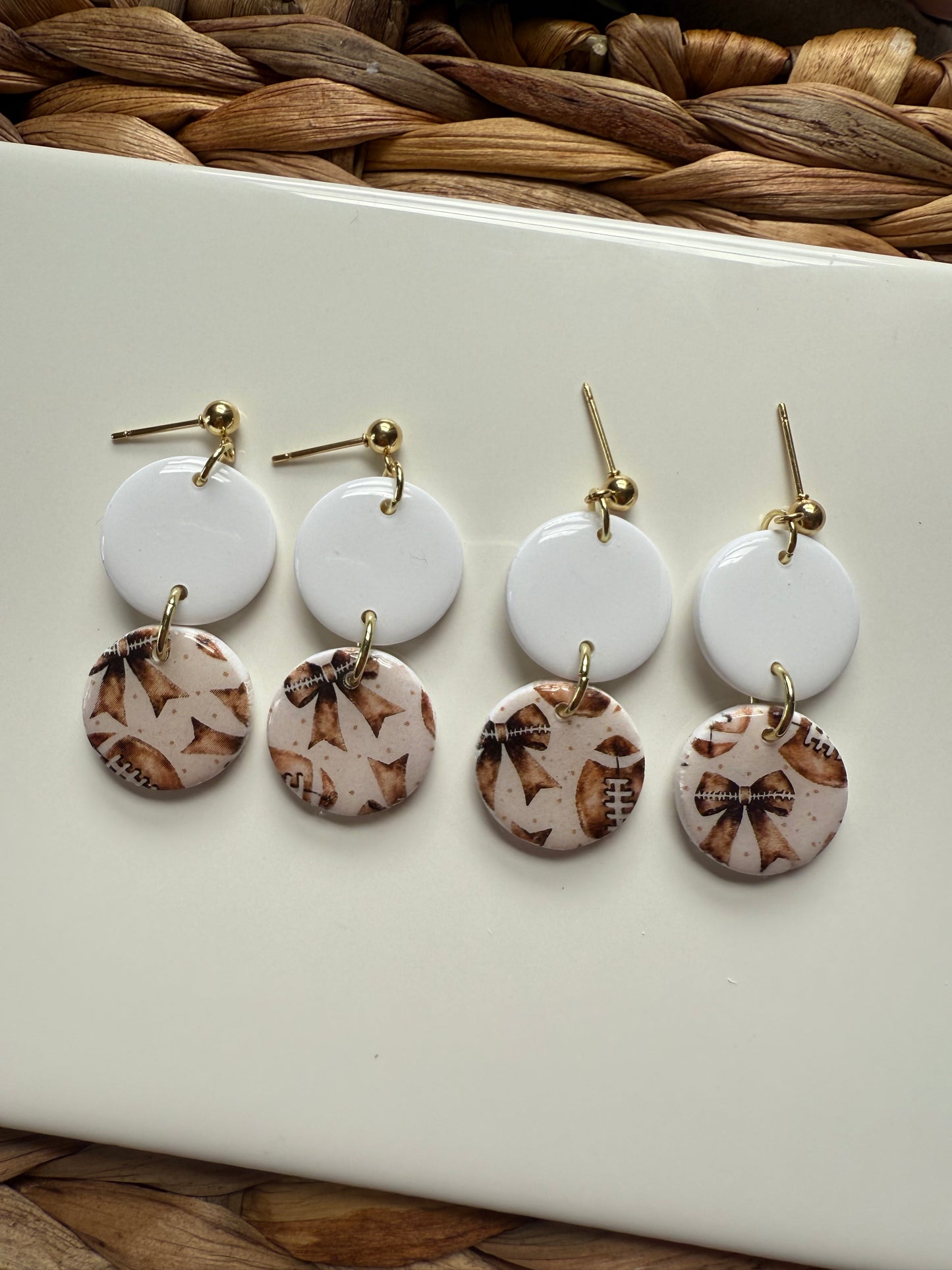 Dainty Bow Football Dangle