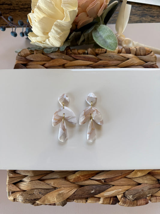 White Marble tiered Dangle