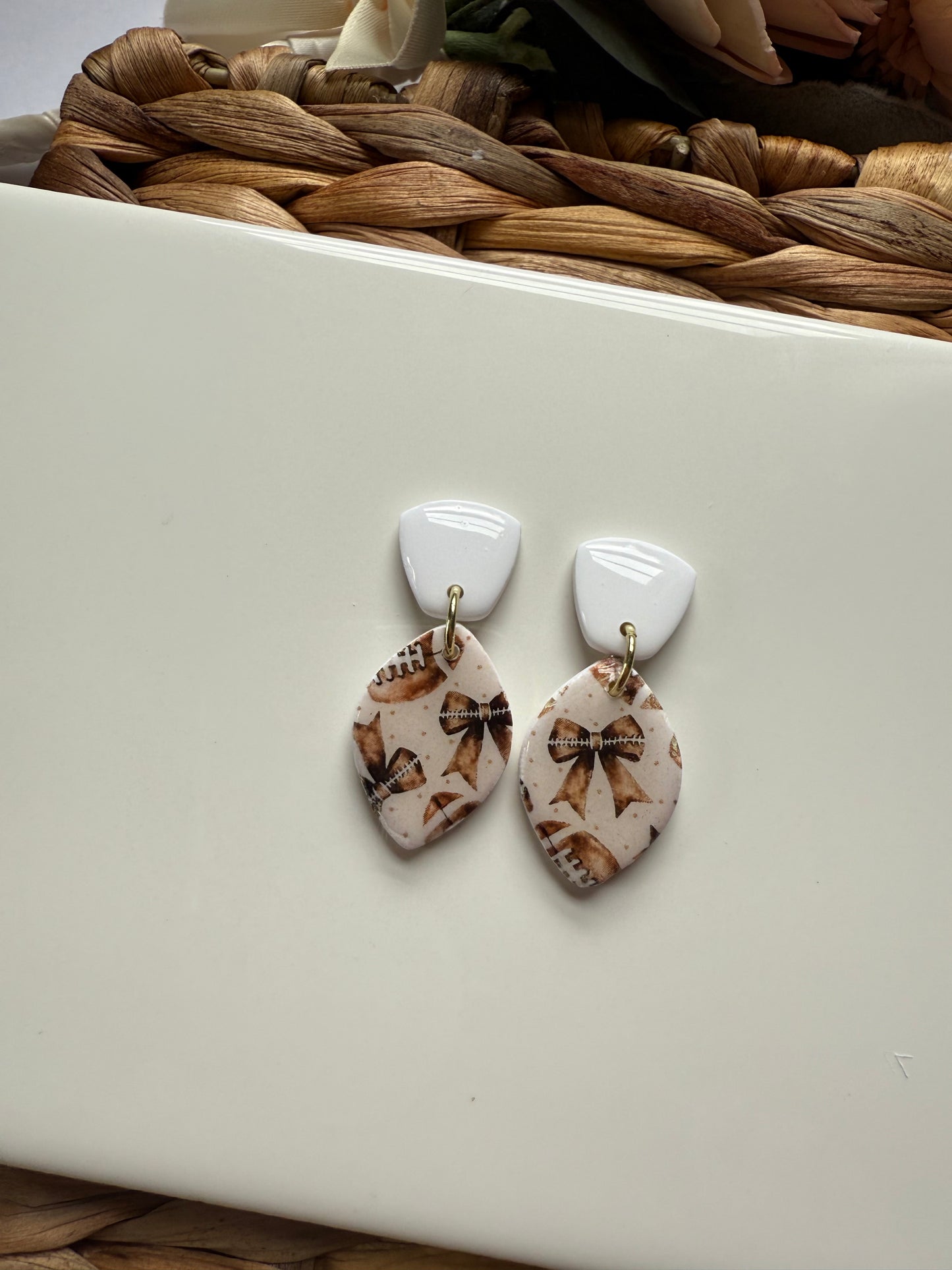 Dainty Bow Football Dangle