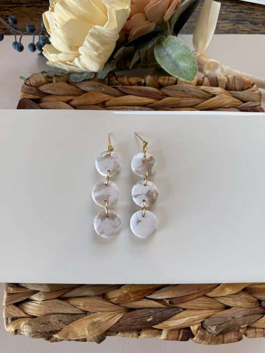 White Marble Tiered Dangle