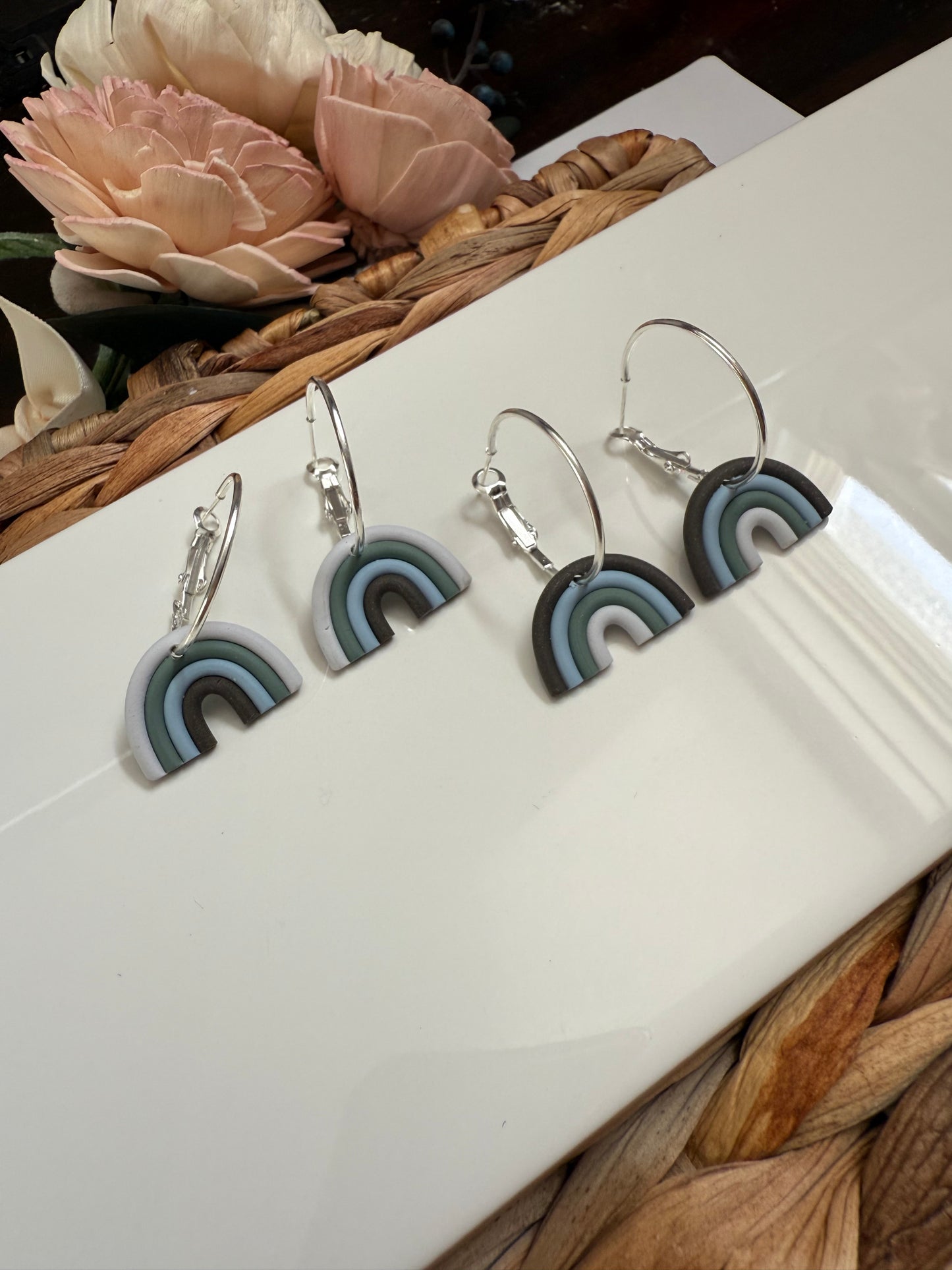 Mini Rainbow Hoop Dangles