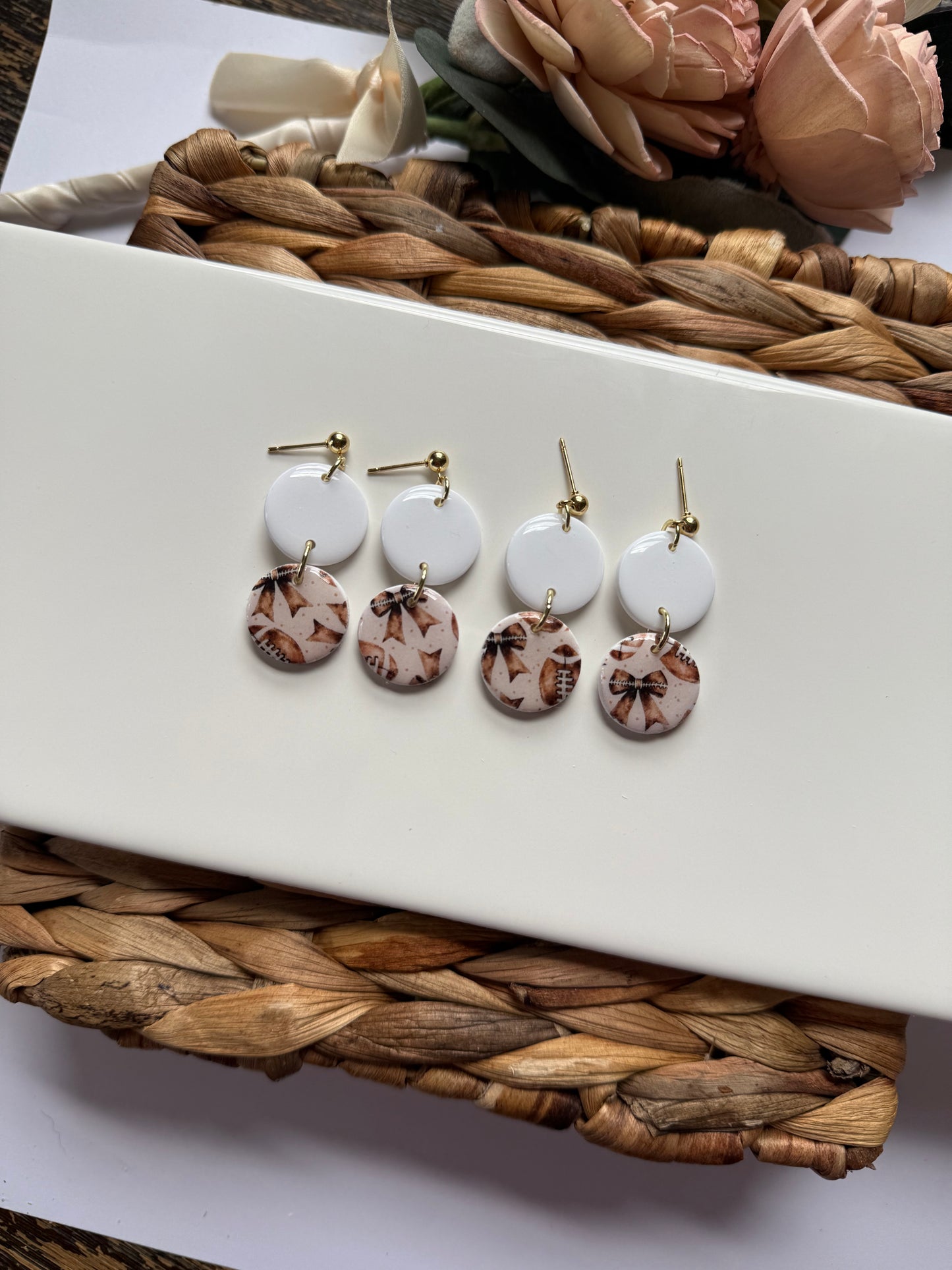 Dainty Bow Football Dangle