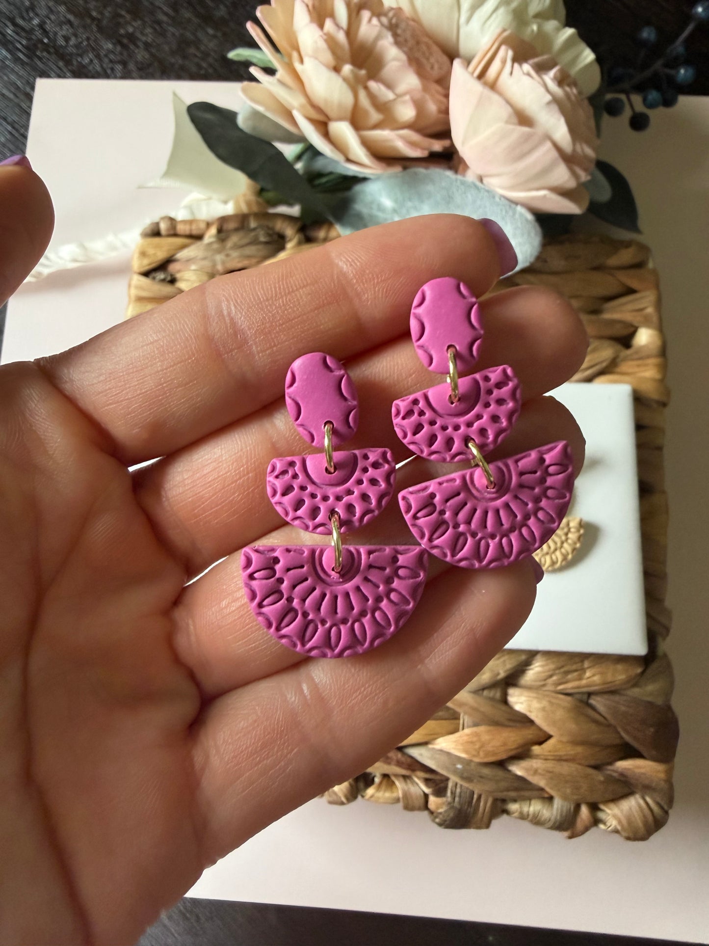 Tiered embossed Dangle
