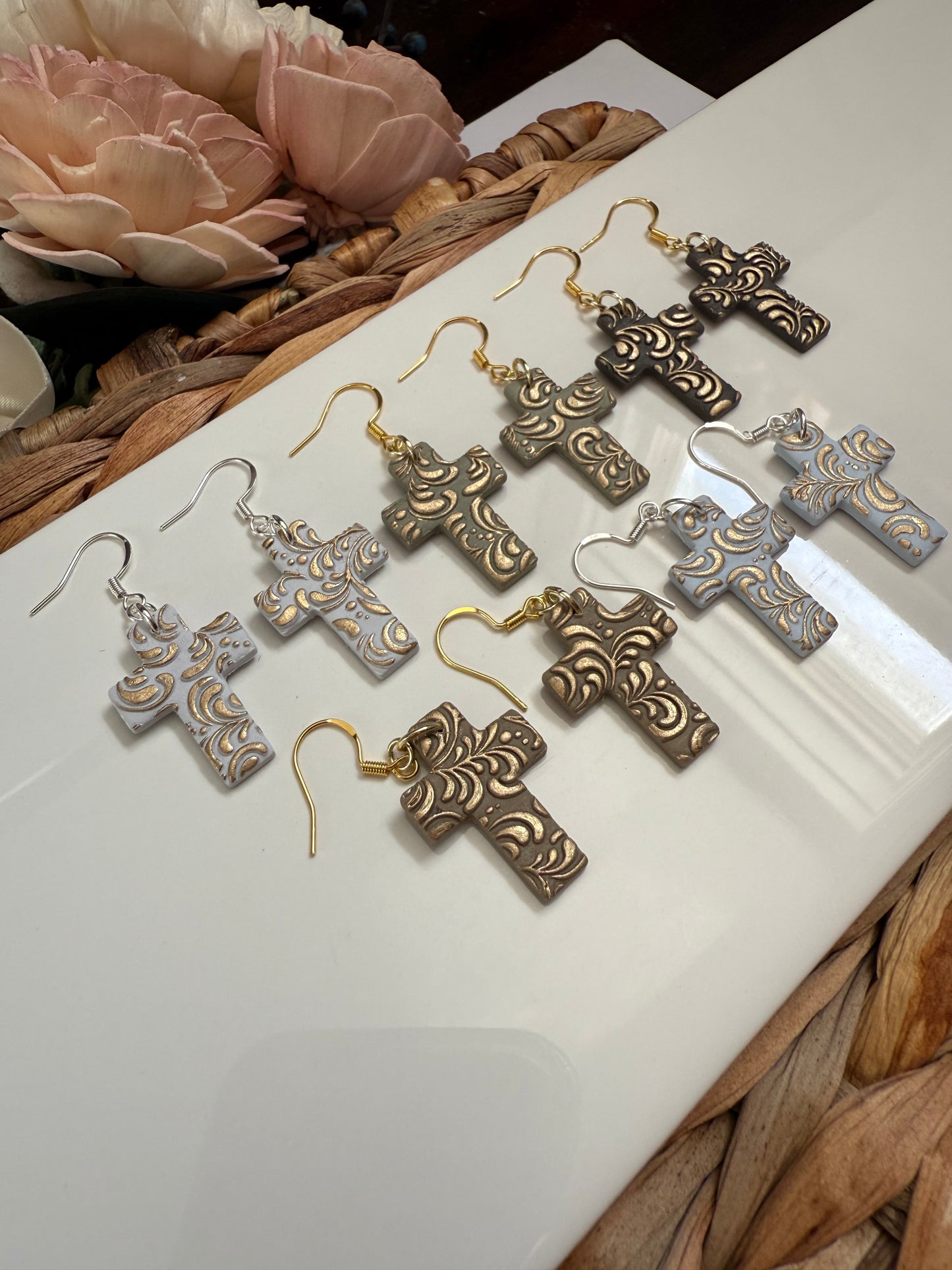 Embossed Cross Dangle