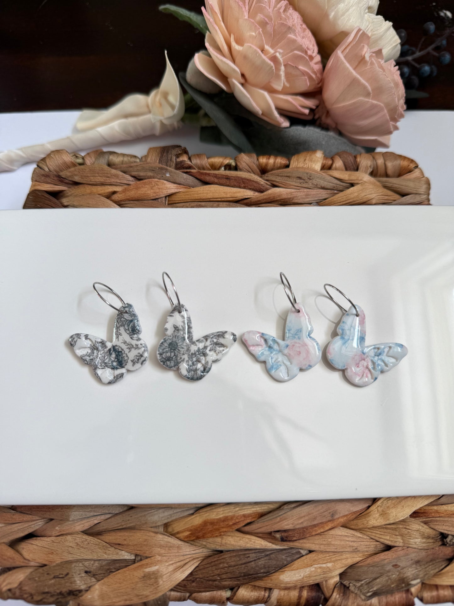 Floral Butterfly Dangle