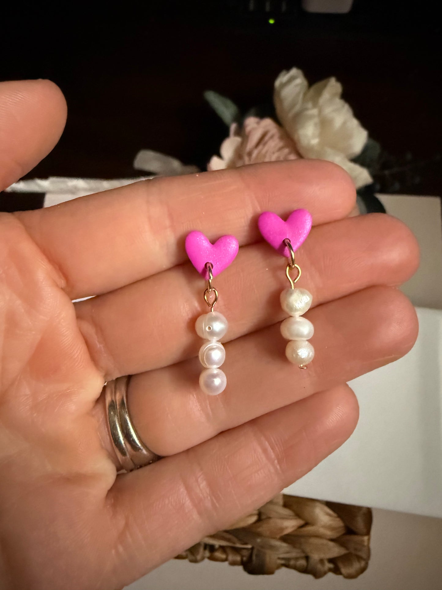 Pearl Heart Dangle