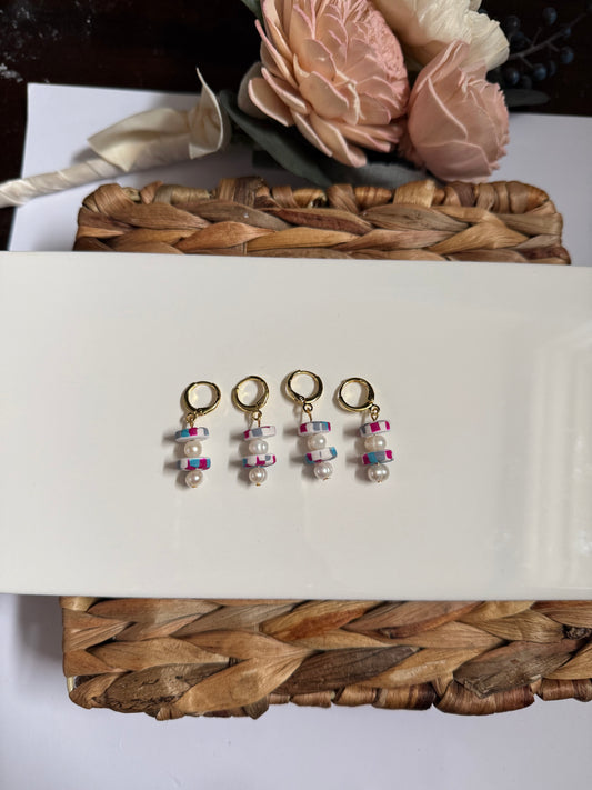 Dainty Pearl Gingham Dangle