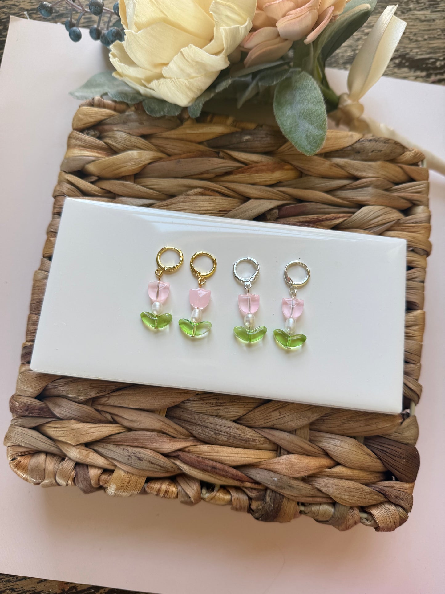 Huggie Beaded Tulips