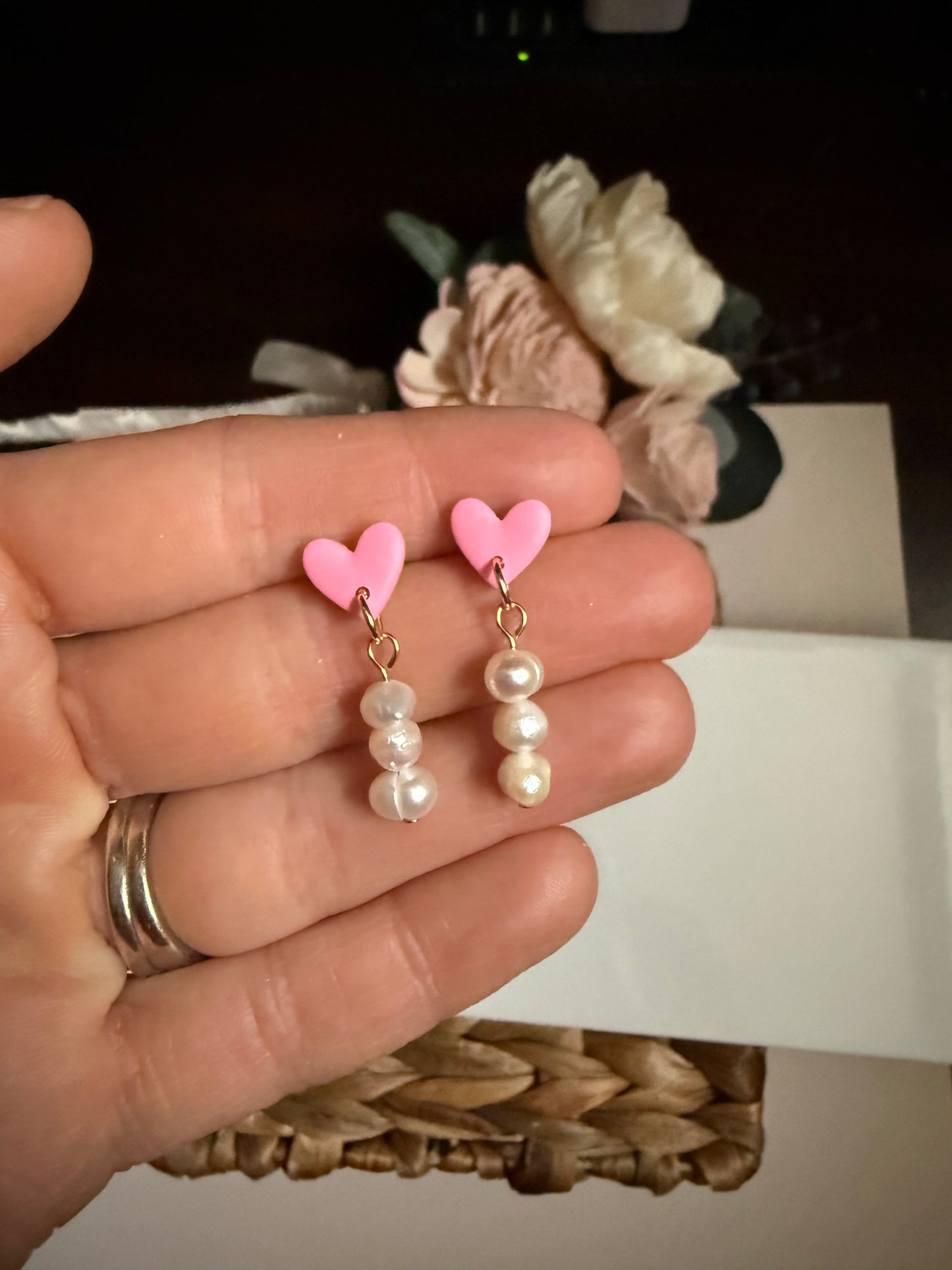 Pearl Heart Dangle