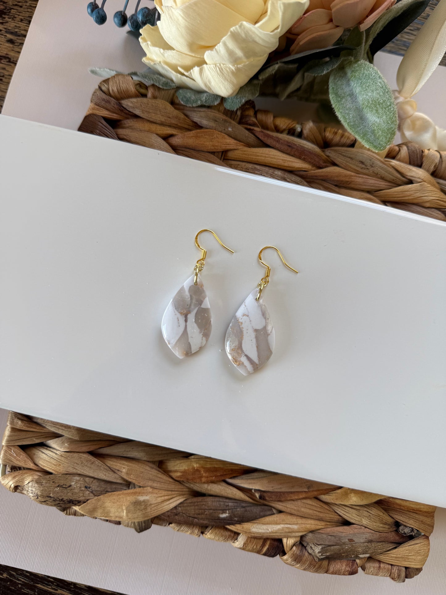 White Marble Dangle