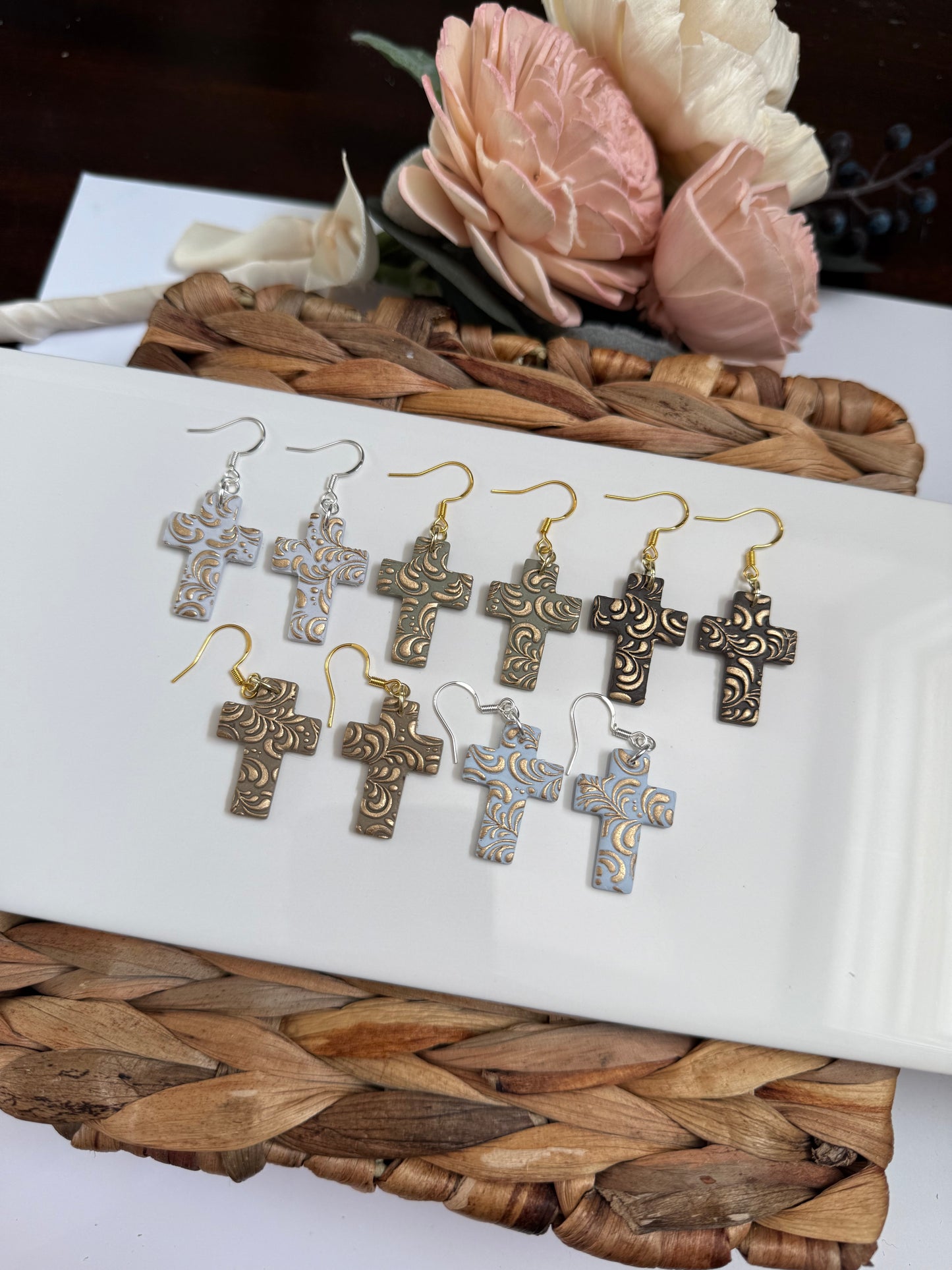 Embossed Cross Dangle