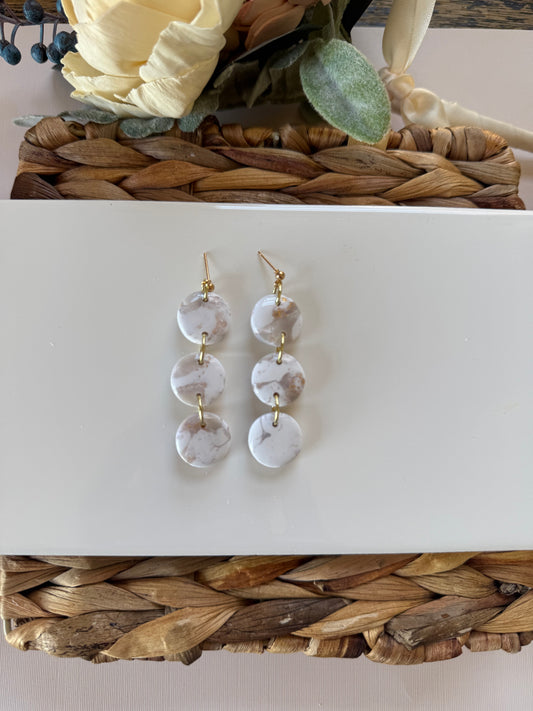 White Marble Tiered Dangle