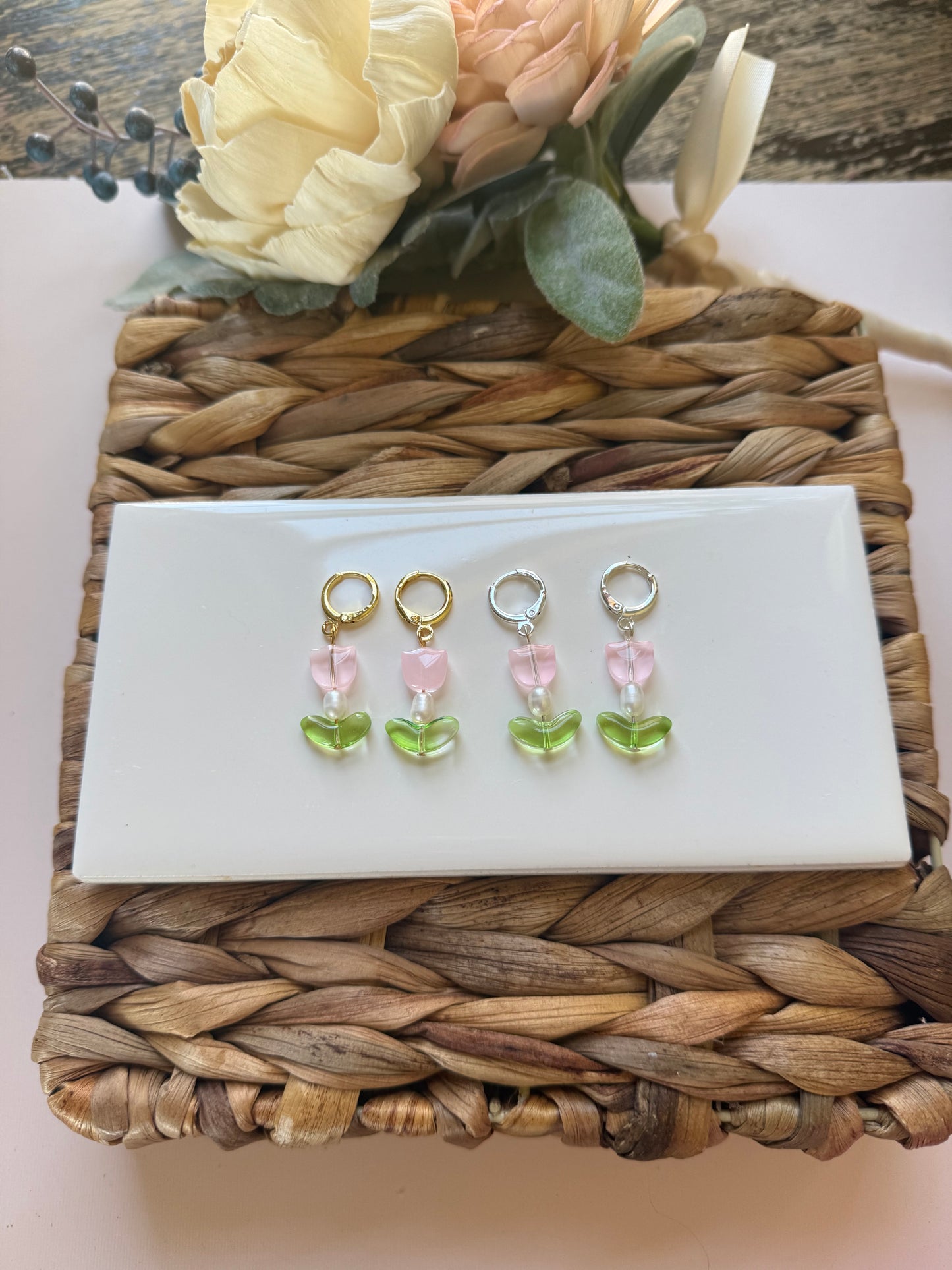 Huggie Beaded Tulips