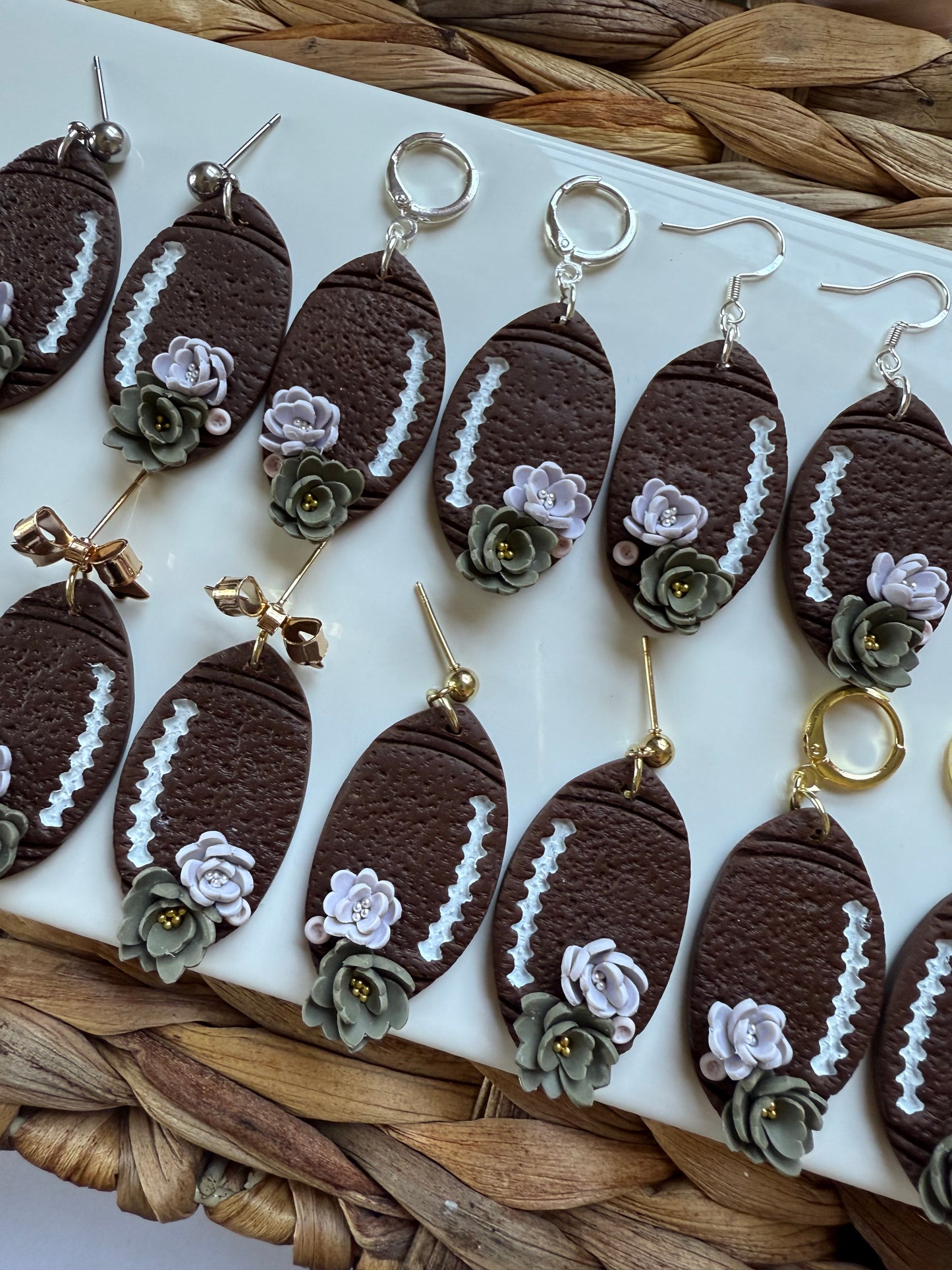 Floral Football Dangles