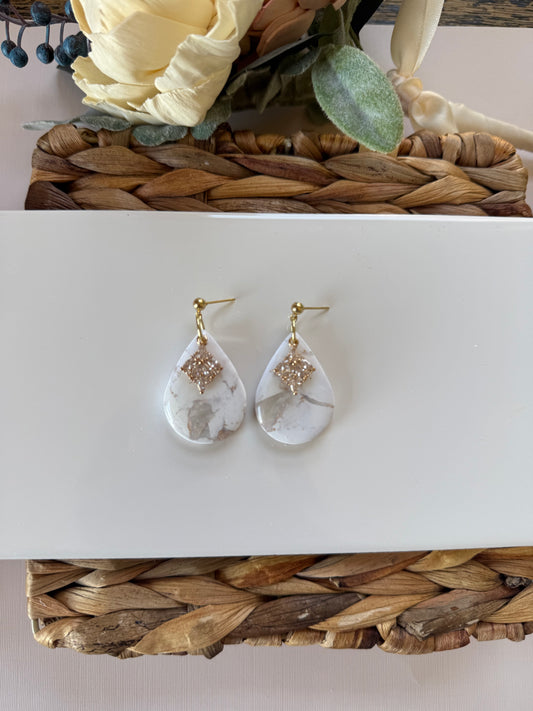 White Marble Dangle