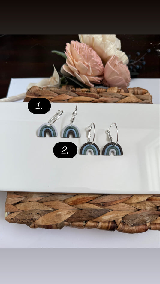 Mini Rainbow Hoop Dangles