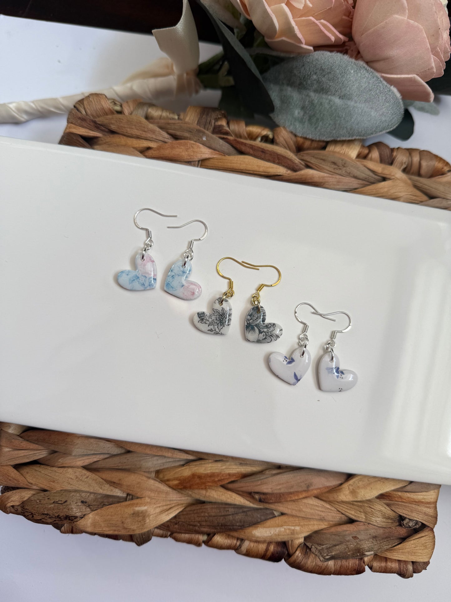 Dainty Floral Heart Dangle
