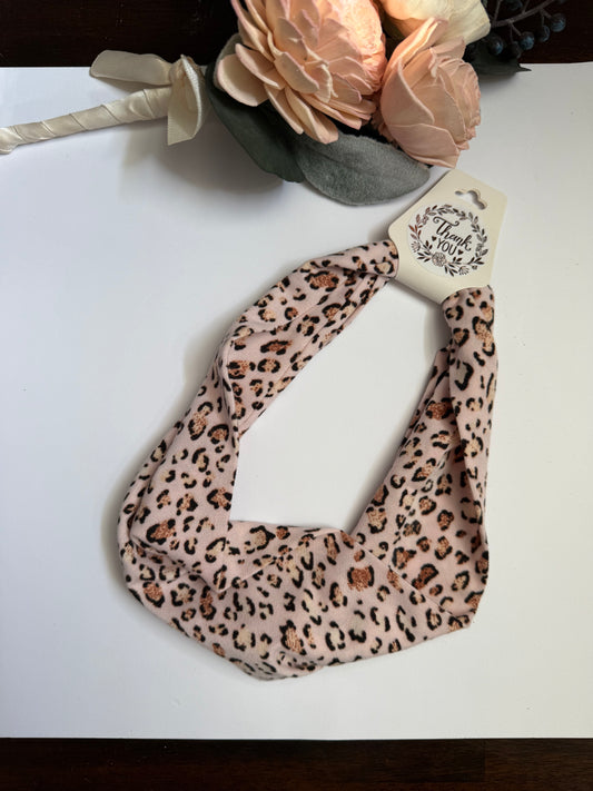 Pink Leopard Headband