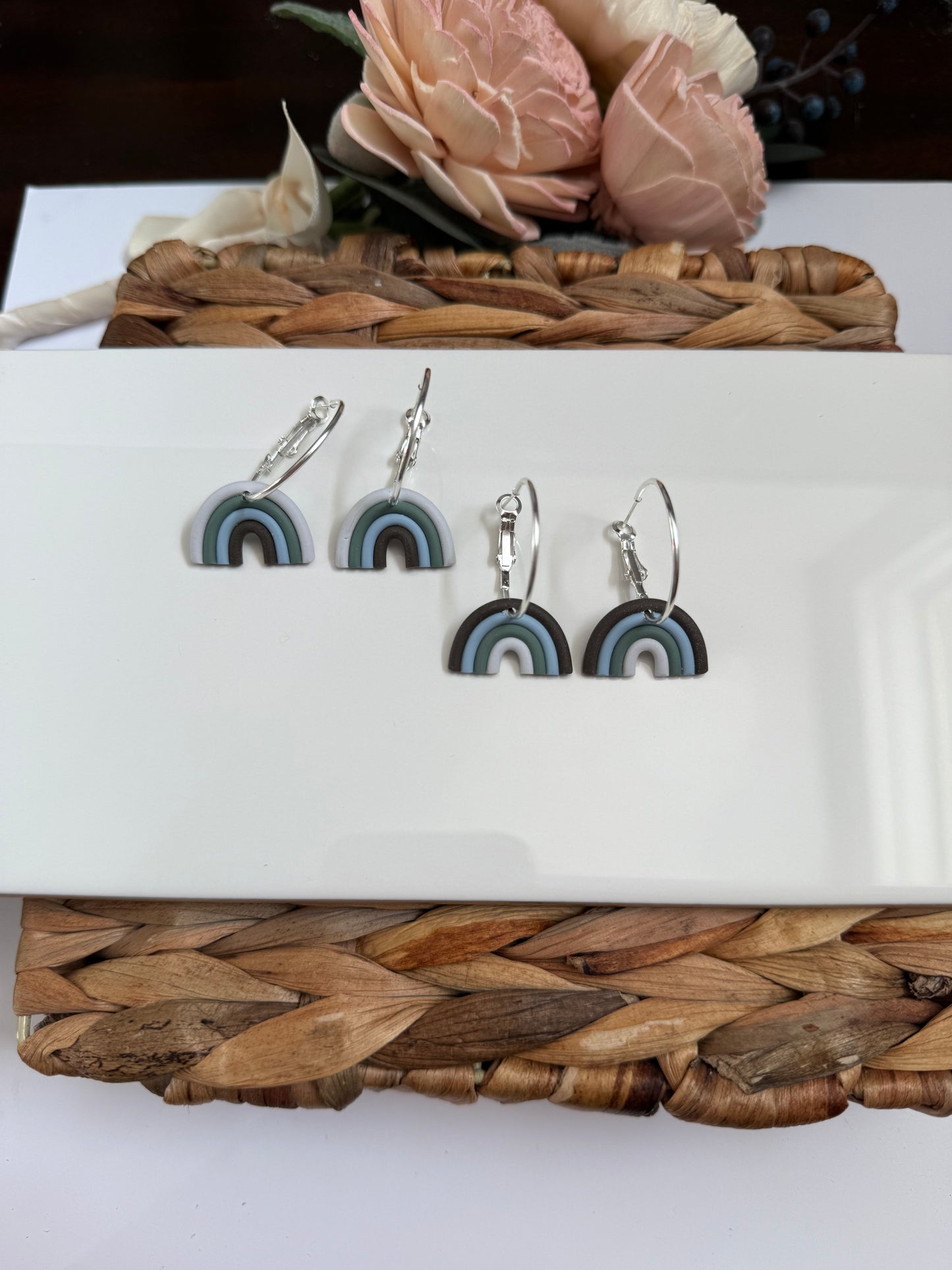 Mini Rainbow Hoop Dangles