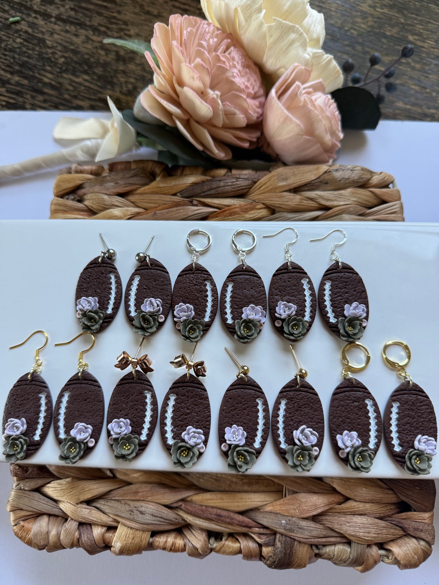 Floral Football Dangles