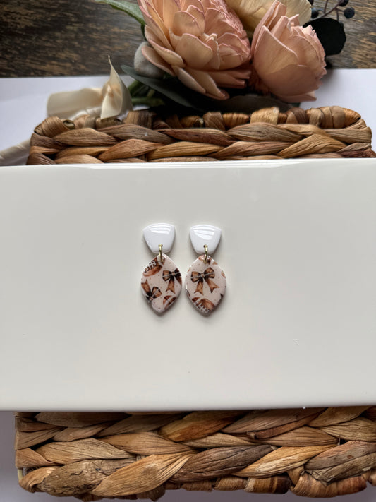 Dainty Bow Football Dangle