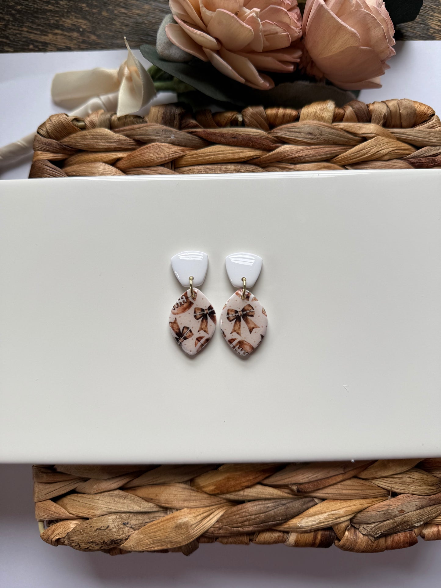 Dainty Bow Football Dangle