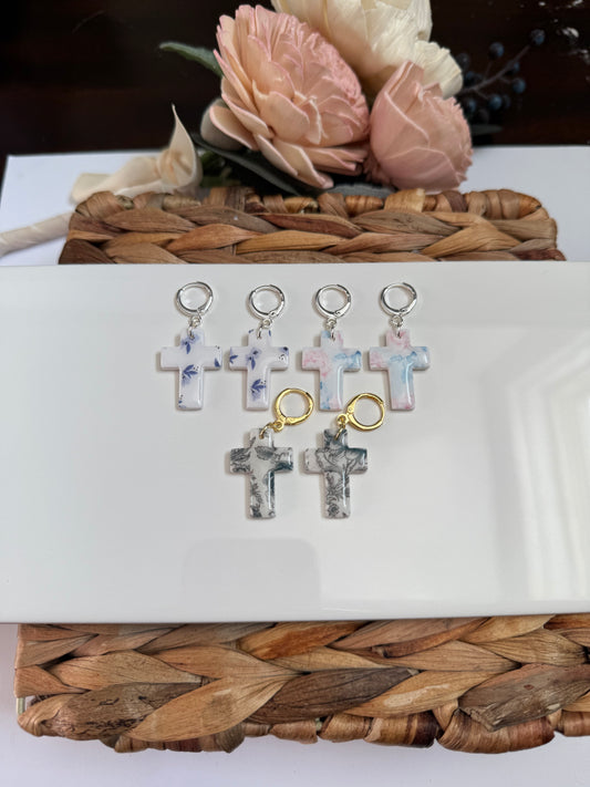 Floral Cross Dangle