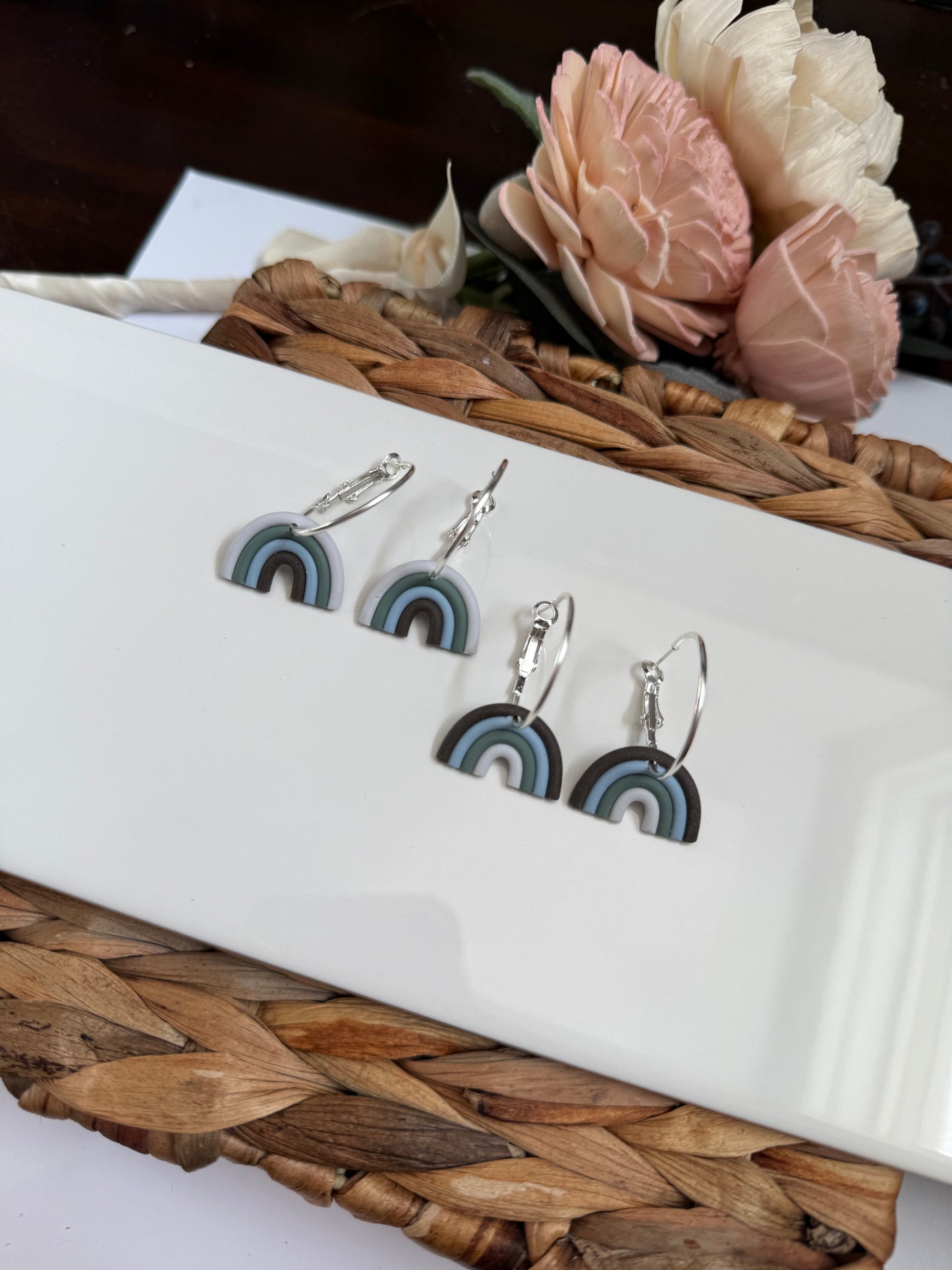 Mini Rainbow Hoop Dangles