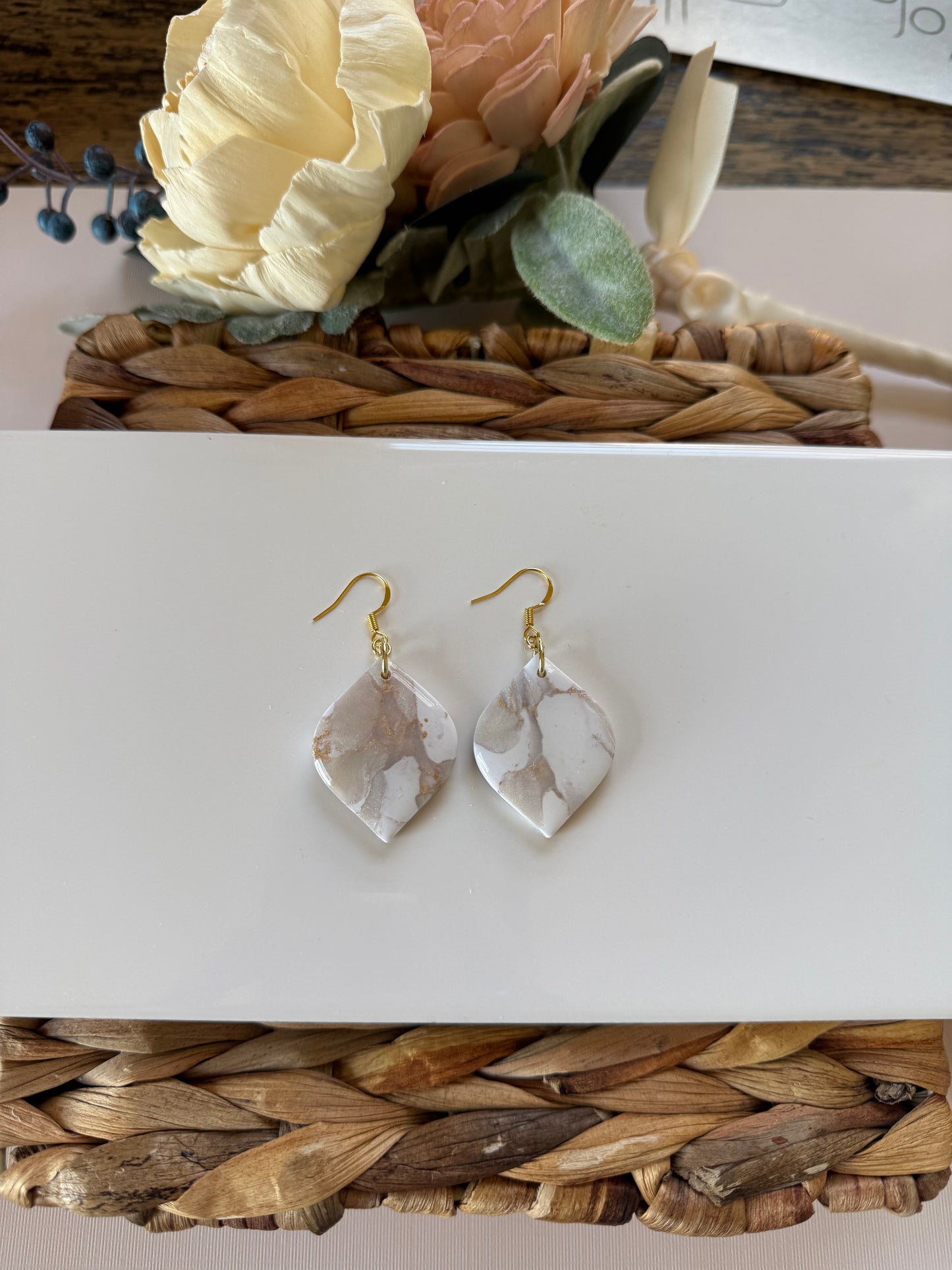 White Marble Dangle