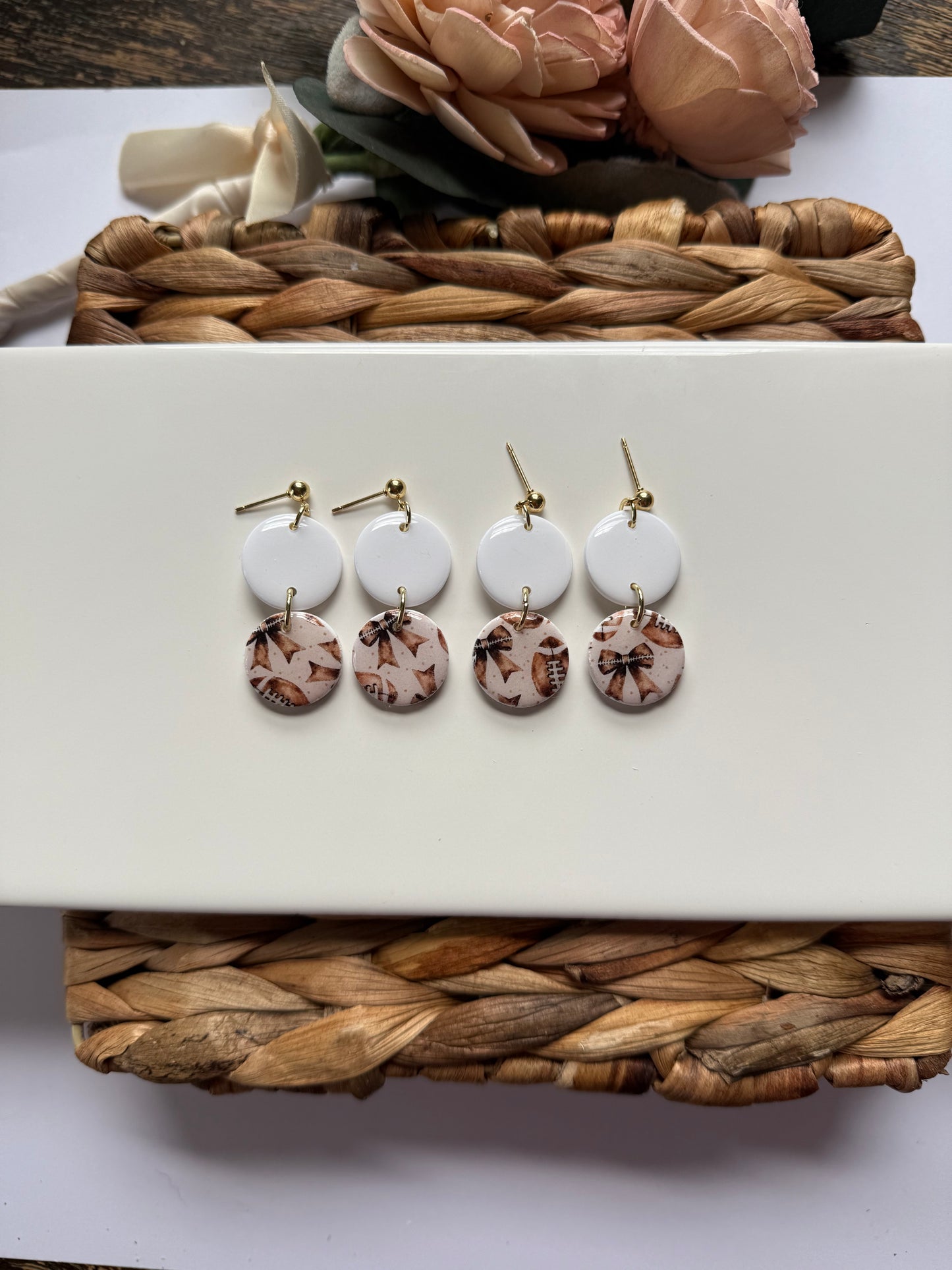 Dainty Bow Football Dangle