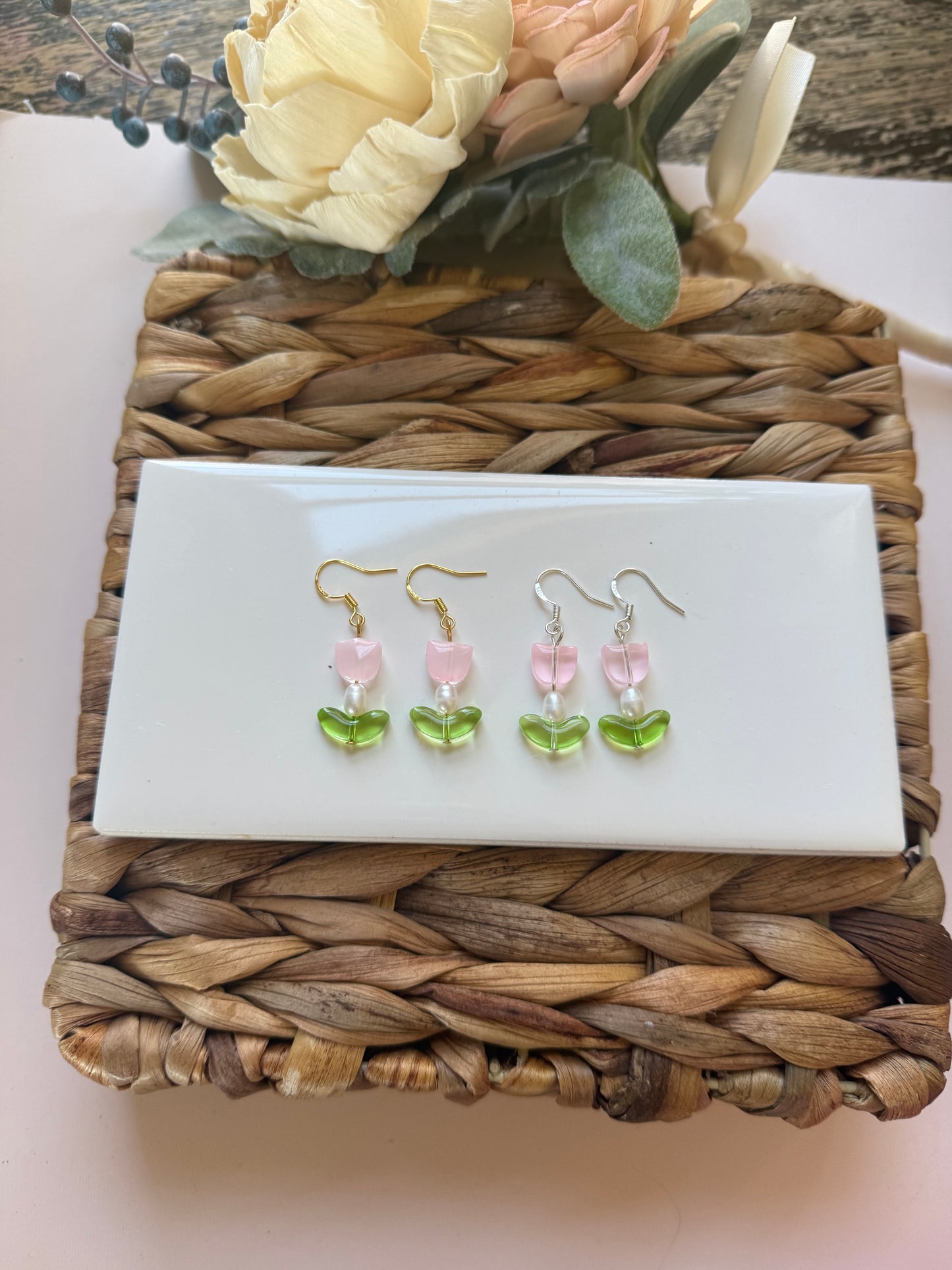 Fish Hook Beaded Tulips
