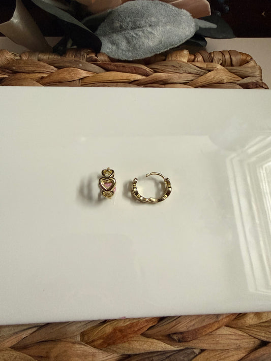 Heart Gold Huggie