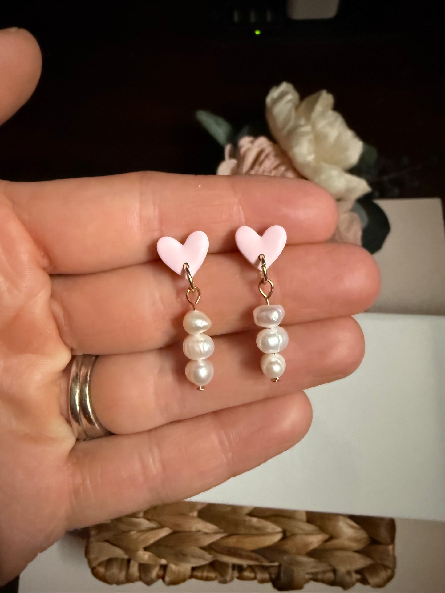 Pearl Heart Dangle