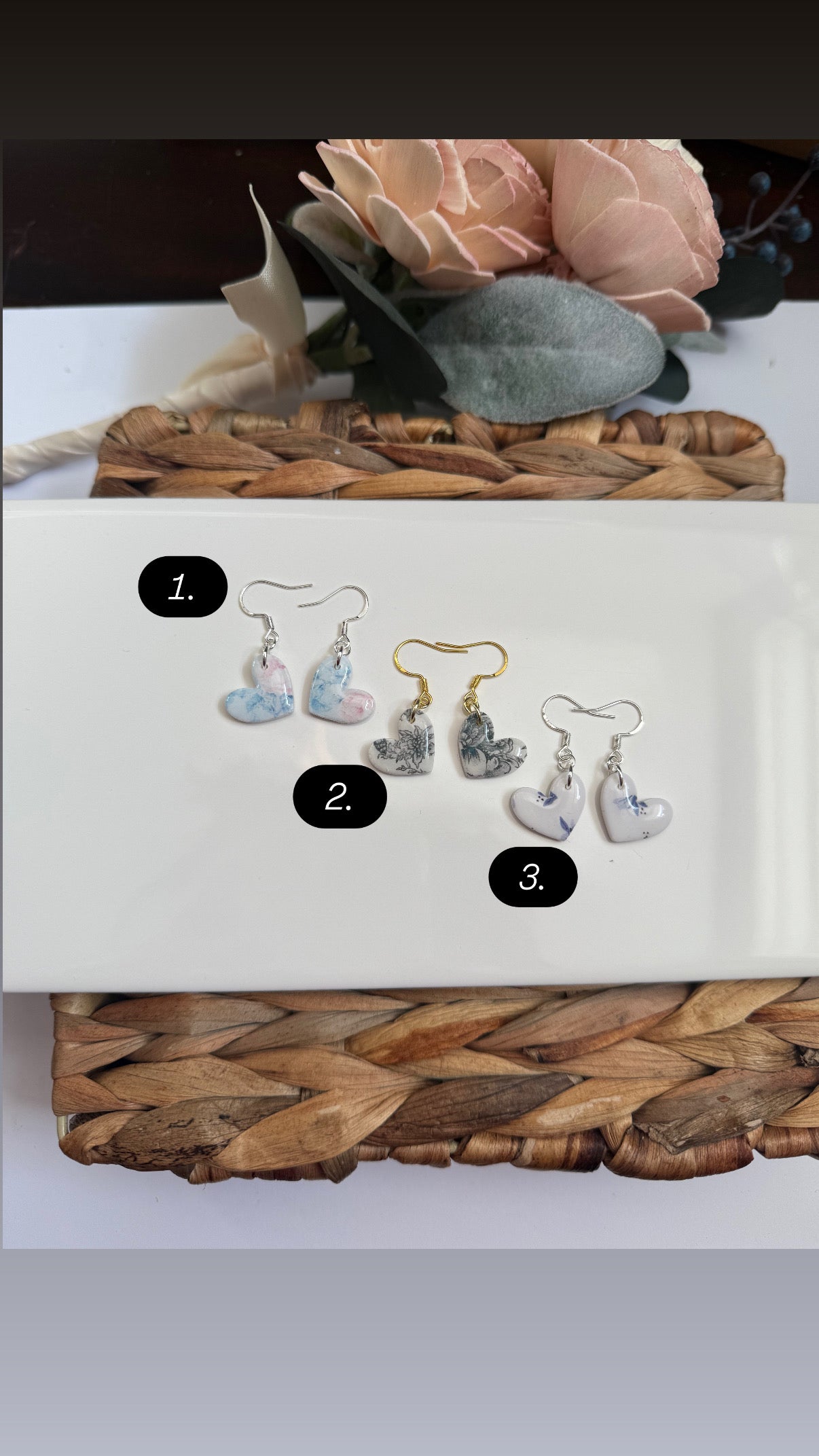 Dainty Floral Heart Dangle