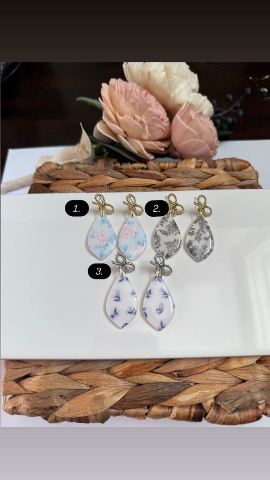 Bow Floral Dangle
