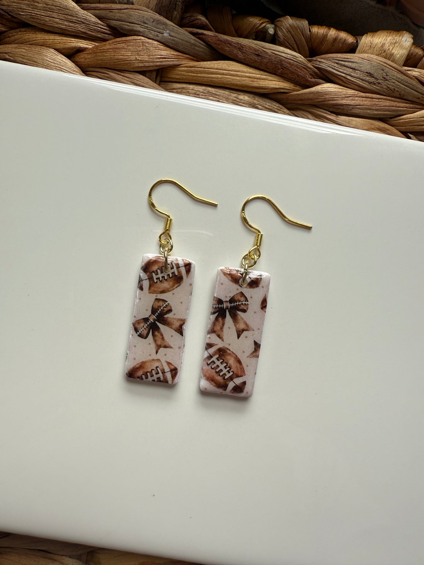 Dainty Bow Football Dangle