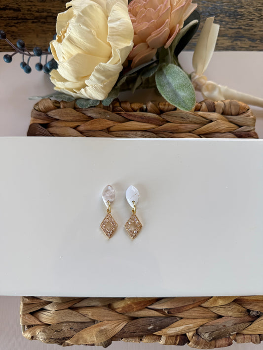 White Marble Dangle
