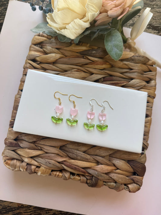 Ball Post Beaded Tulips