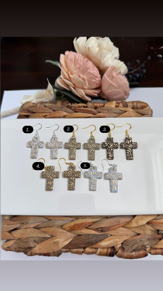 Embossed Cross Dangle