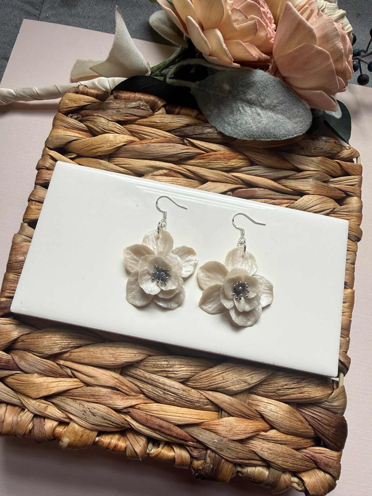 Statement Floral Dangle (Silver)