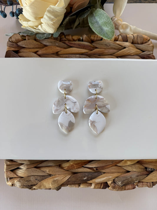 White Marble tiered Dangle