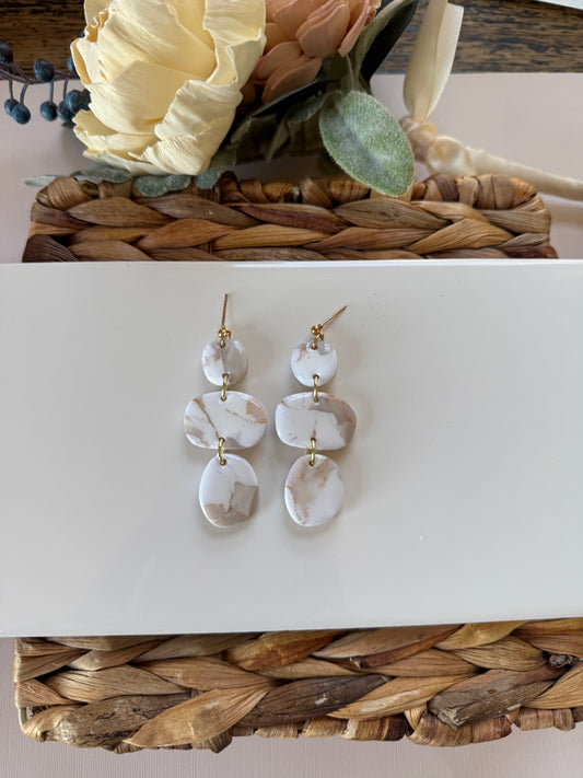 White Marble tiered Dangle