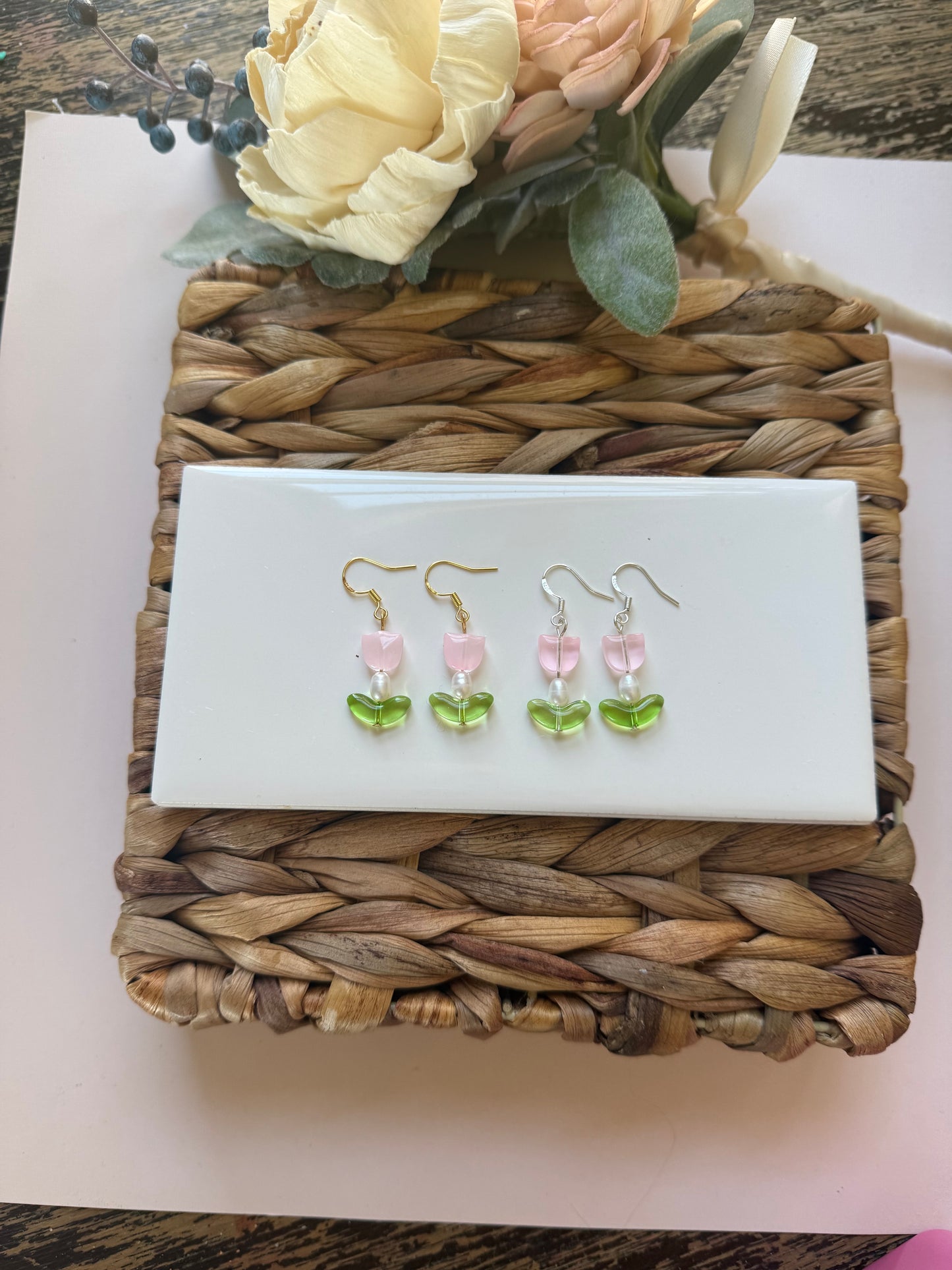 Fish Hook Beaded Tulips