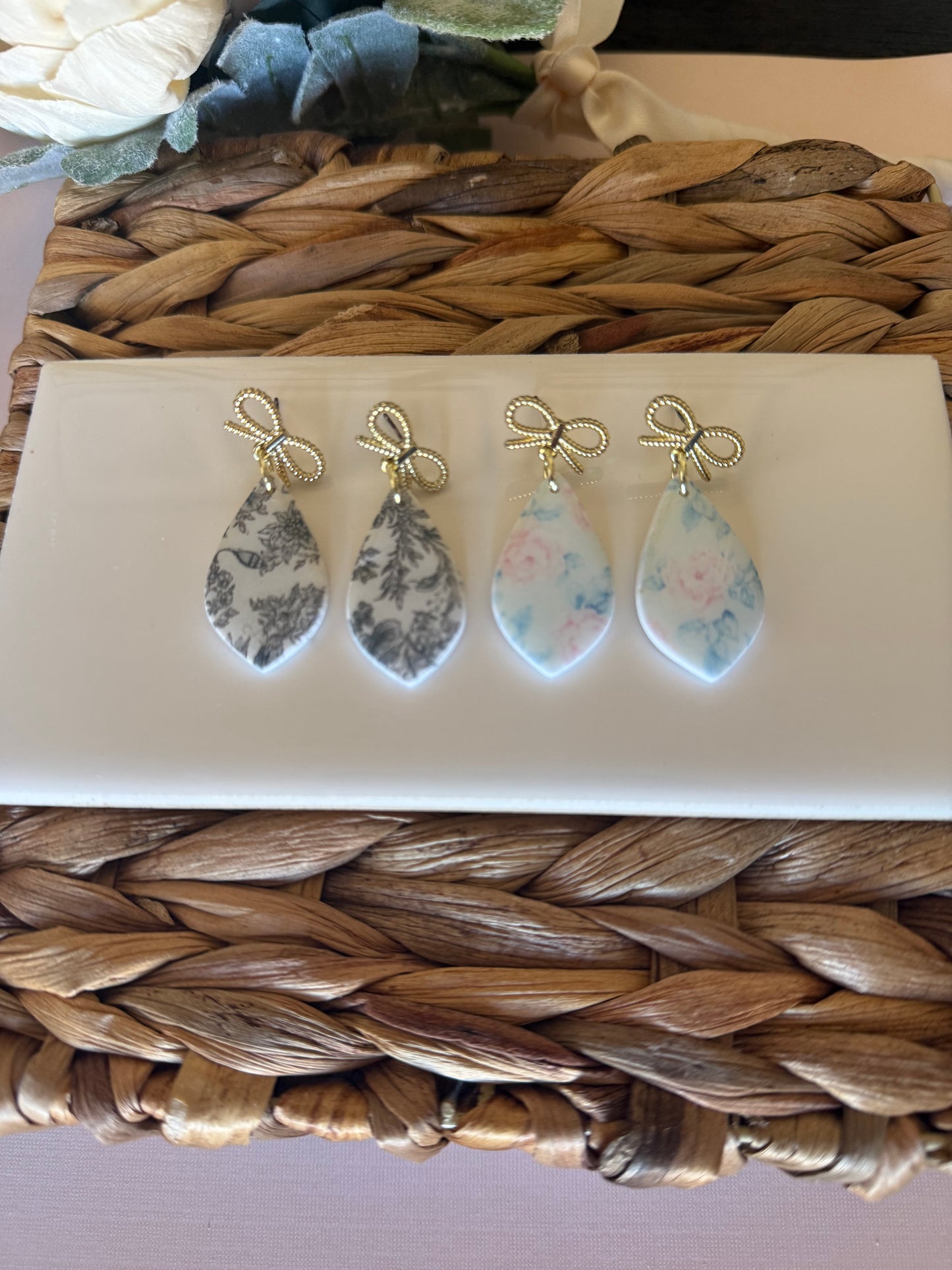 Bow Floral Dangle