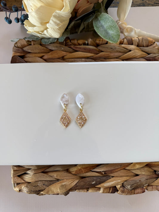 White Marble Dangle