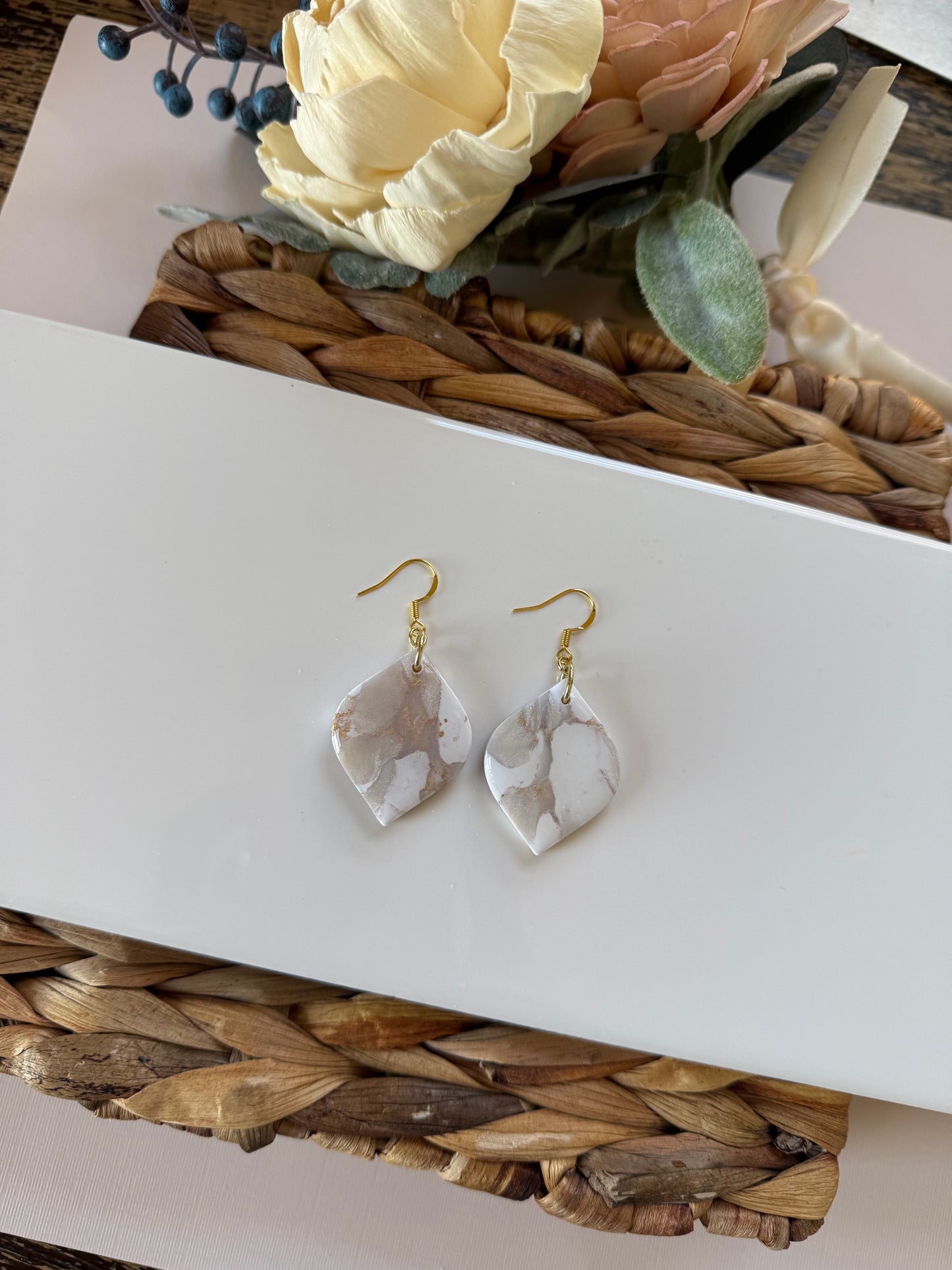 White Marble Dangle