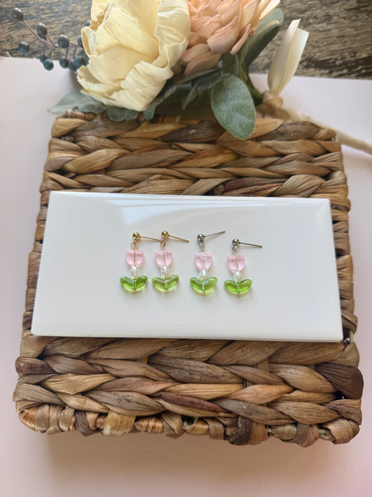 Ball Post Beaded Tulips