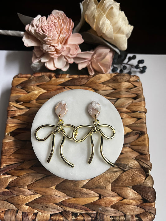 1 White Marble Dangle