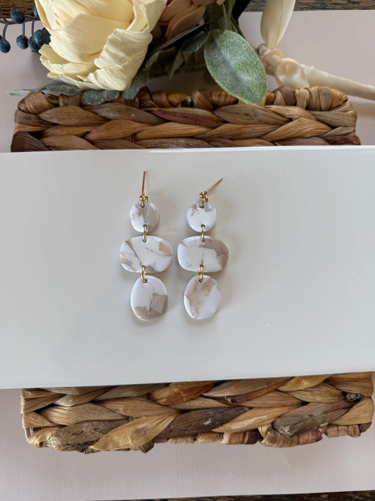White Marble tiered Dangle